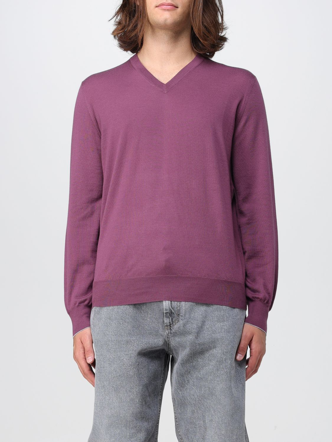 Brunello Cucinelli Sweater  Men Color Wine In Purple
