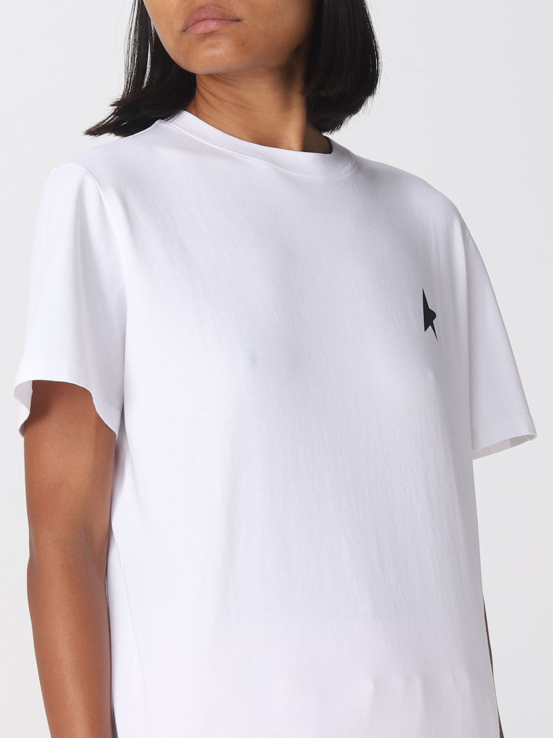 GOLDEN GOOSE: T-shirt in jersey with Star logo - White | Golden