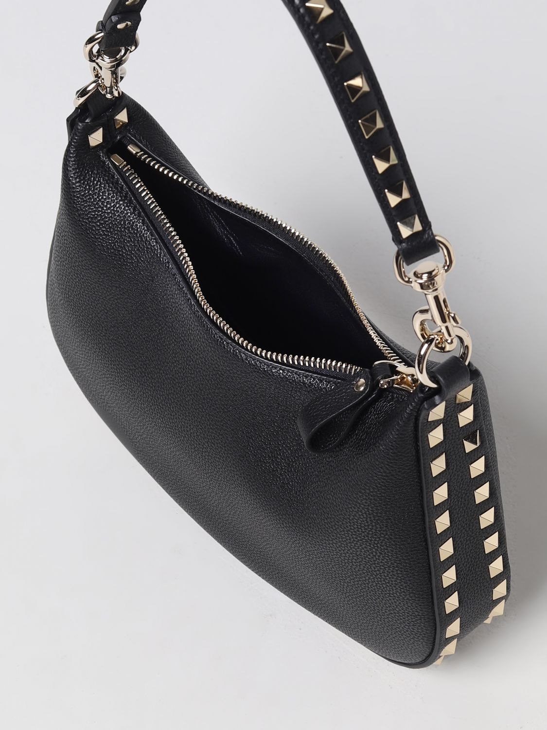 VALENTINO GARAVANI: Rockstud bag in leather - Black  Valentino Garavani  shoulder bag 3W0B0M77QYV online at