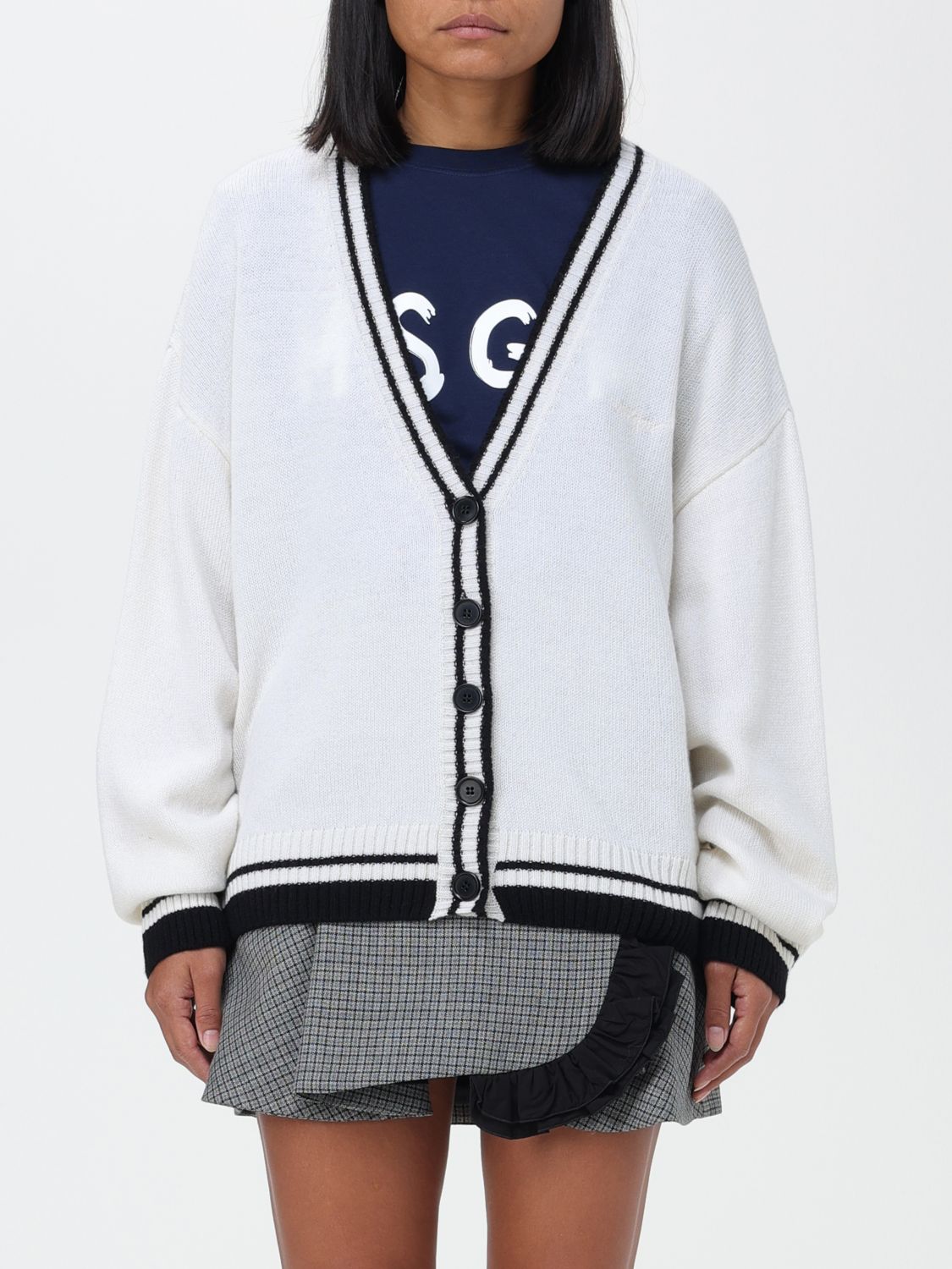 Msgm Cardigan  Woman In White