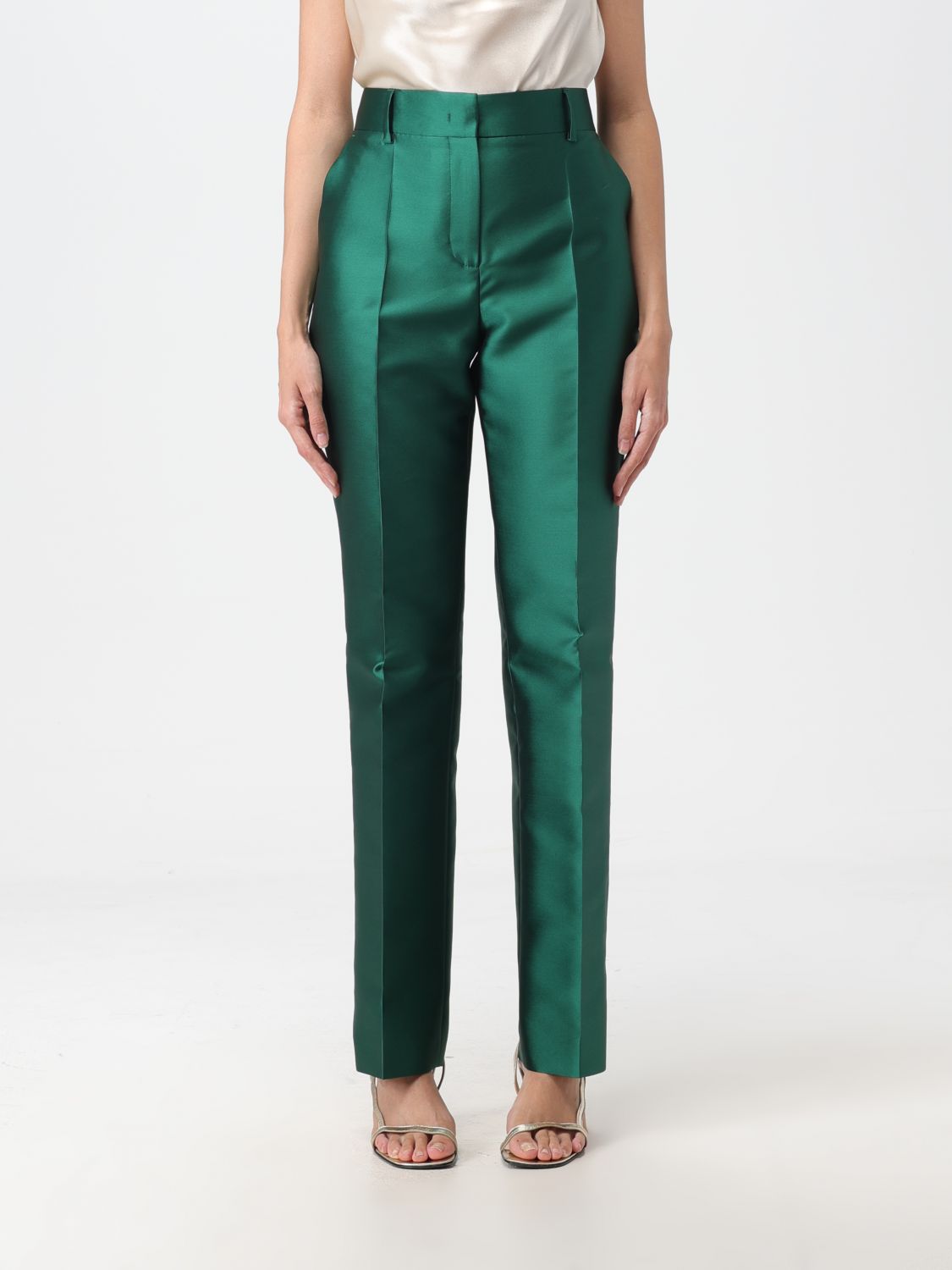 Shop Alberta Ferretti Pants  Woman Color Green