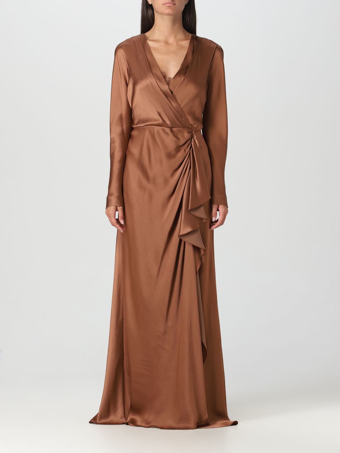 Shop Alberta Ferretti Dress  Woman Color Brown