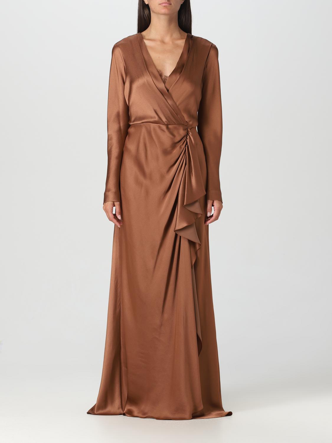 Shop Alberta Ferretti Dress  Woman Color Brown