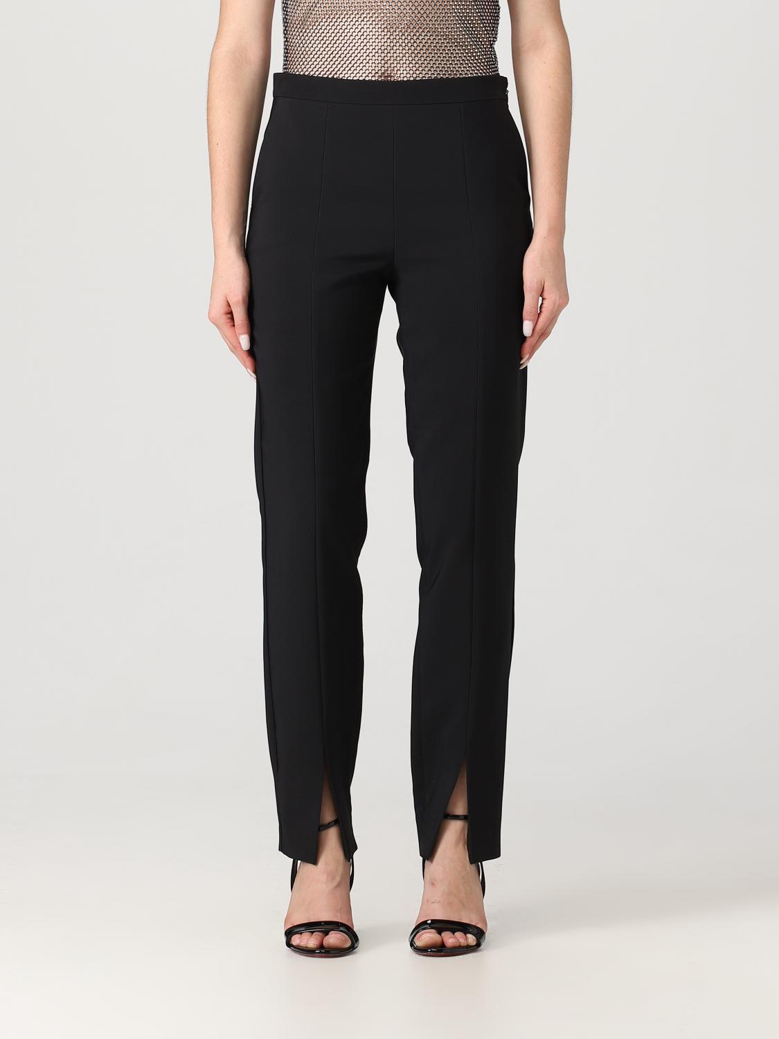 Genny Slit-detail Tailored Trousers In Black