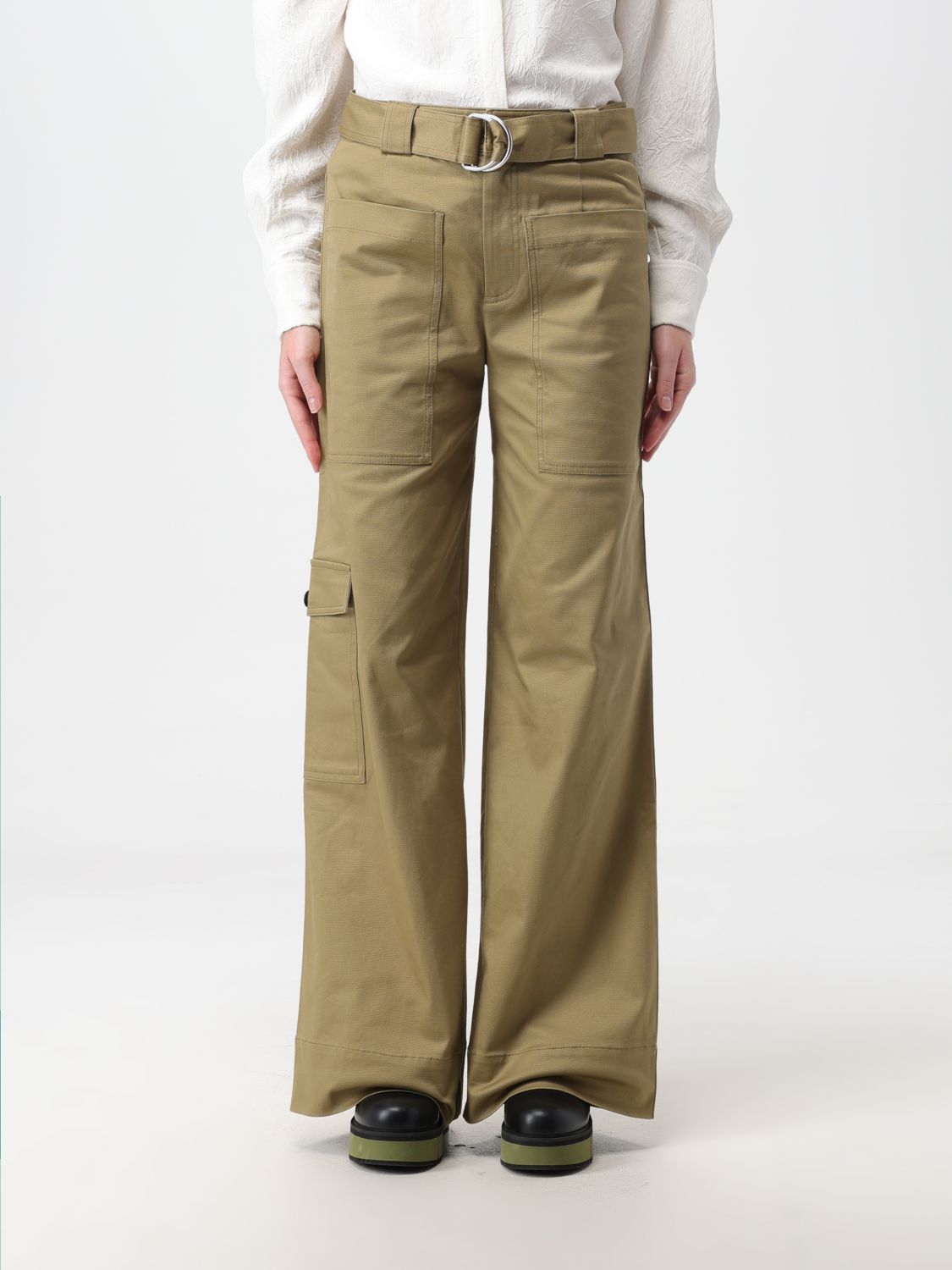 Shop Proenza Schouler Pants In Stretch Cotton In Military