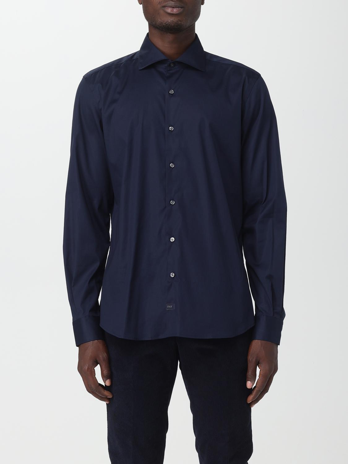 Shop Fay Shirt  Men Color Navy