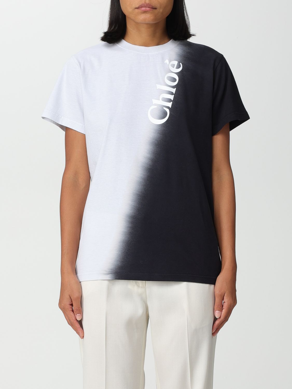 Shop Chloé Cotton T-shirt In Black