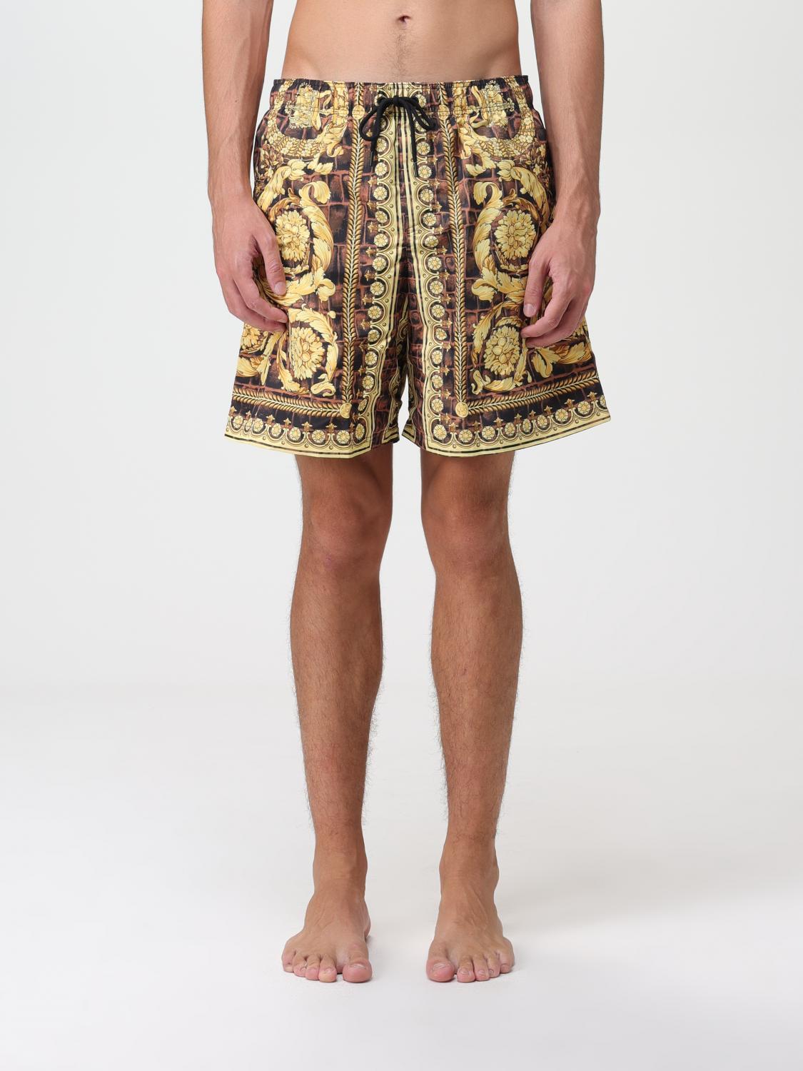 Versace Shorts Baroccodile In Multicolor