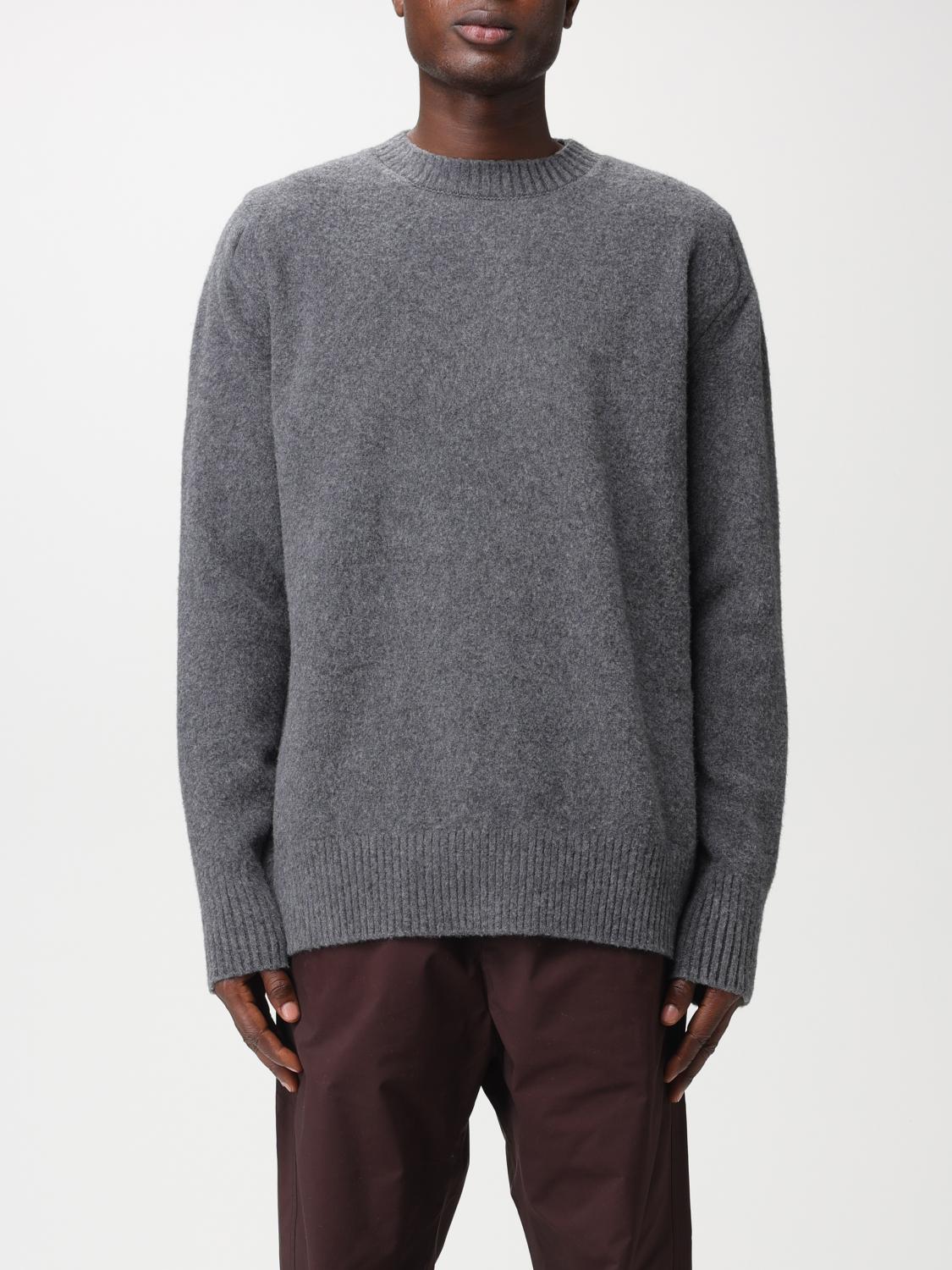Oamc Relaxed Fit Wool Sweater With Ribbed Detailing In Grey