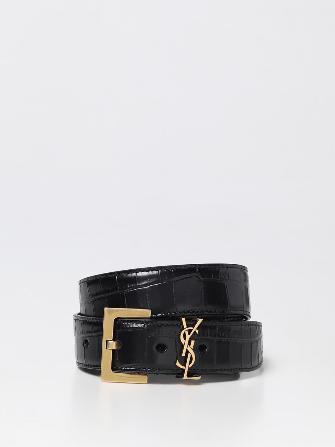 BURBERRY - Branded-buckle croc-embossed leather belt