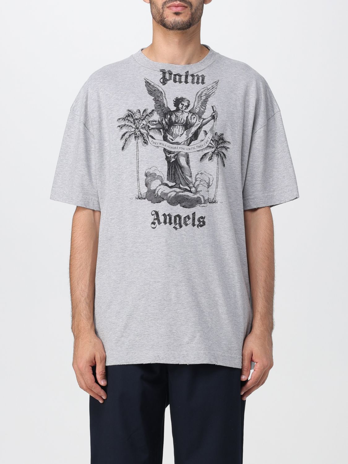 Palm Angels T恤  男士 颜色 灰色 In Grey