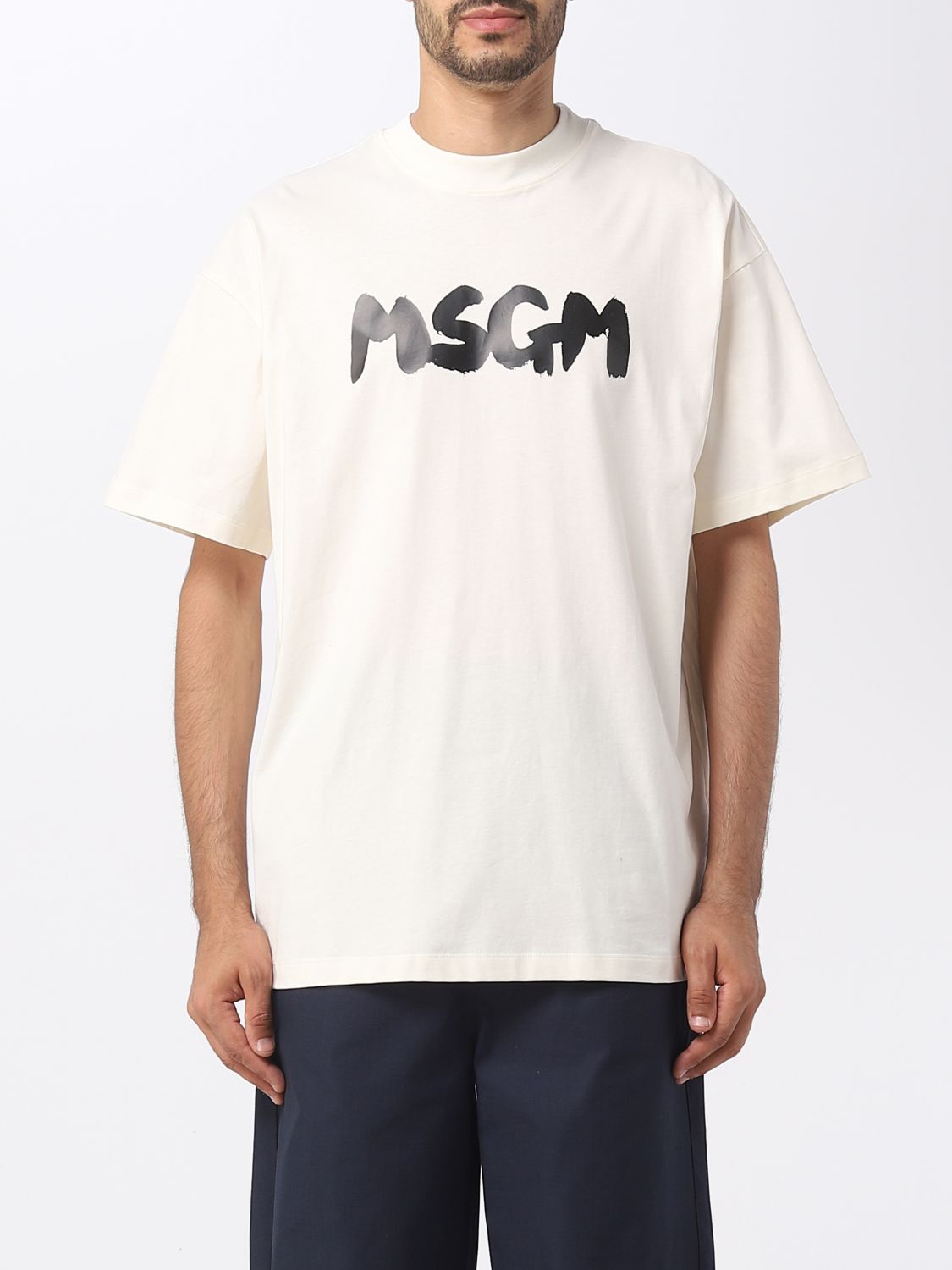 Msgm T恤  男士 颜色 米色 In Beige