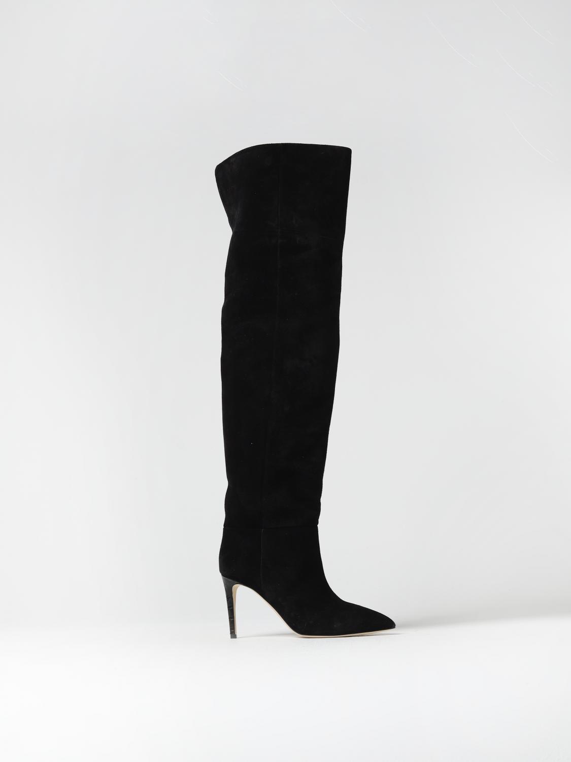 Paris Texas Stiletto 100mm Thigh-length Suede Boots In Black