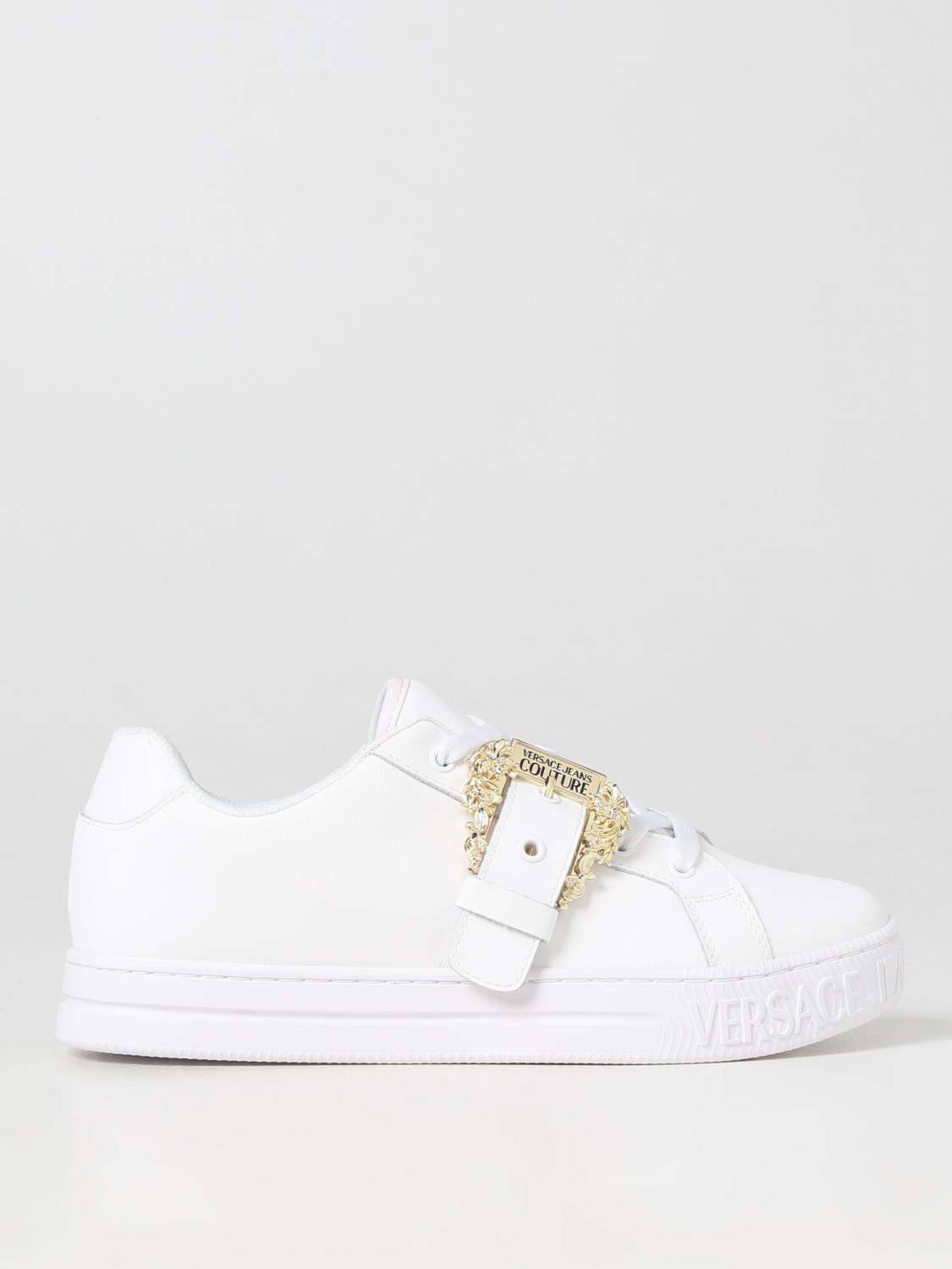 Versace Jeans Couture Jeans Couture Leather Logo Sneakers In White
