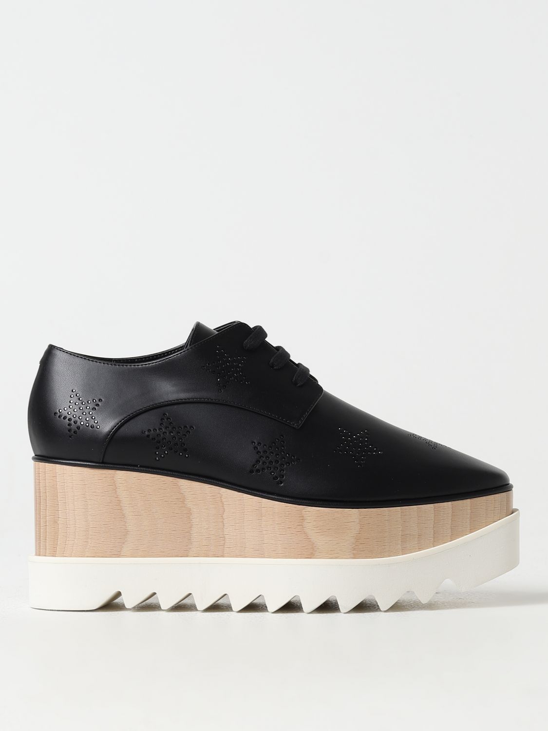 Shop Stella Mccartney Elyse Sneakers In Synthetic Leather With Rhinestones In Black