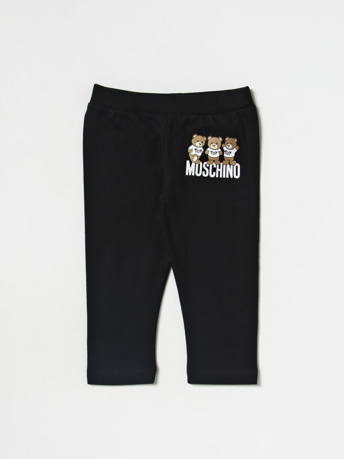 MOSCHINO BABY: leggings in cotton - Blue  Moschino Baby pants MRP02RLCA60  online at