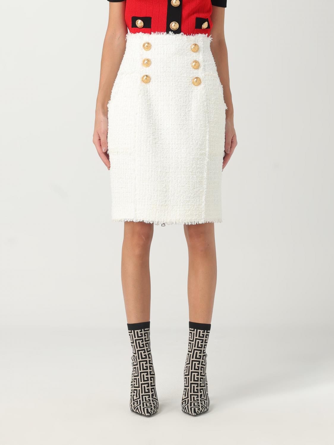 BALMAIN TWEED SKIRT,E62142001