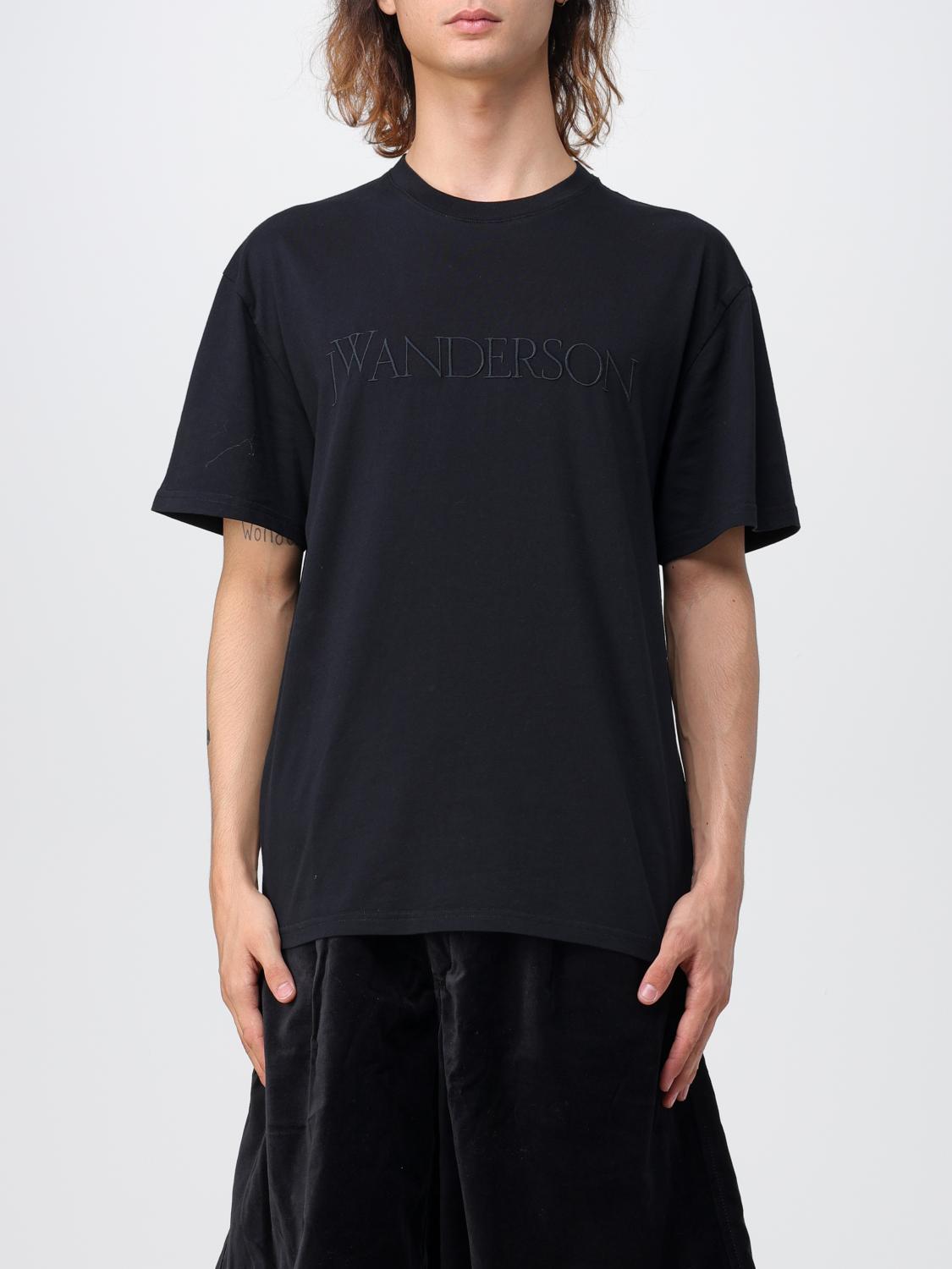 Jw Anderson Embroidered-logo Cotton T-shirt In Black