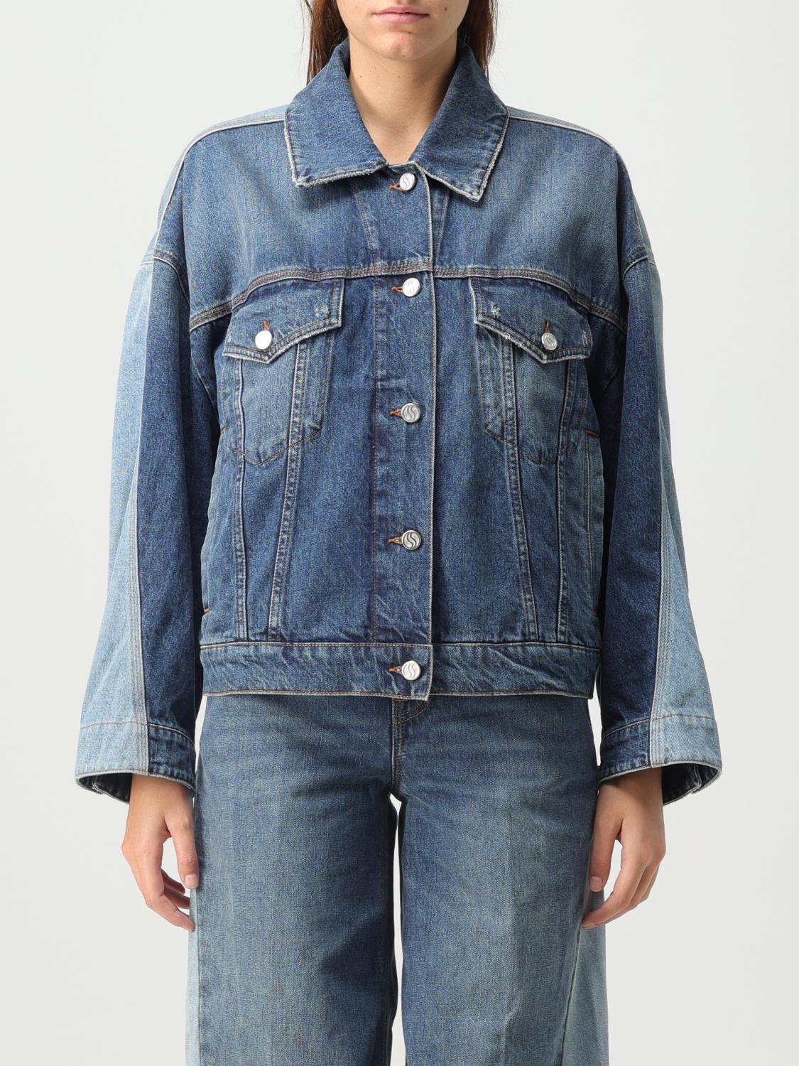 Stella Mccartney Belted Hooded Jacket In Blue