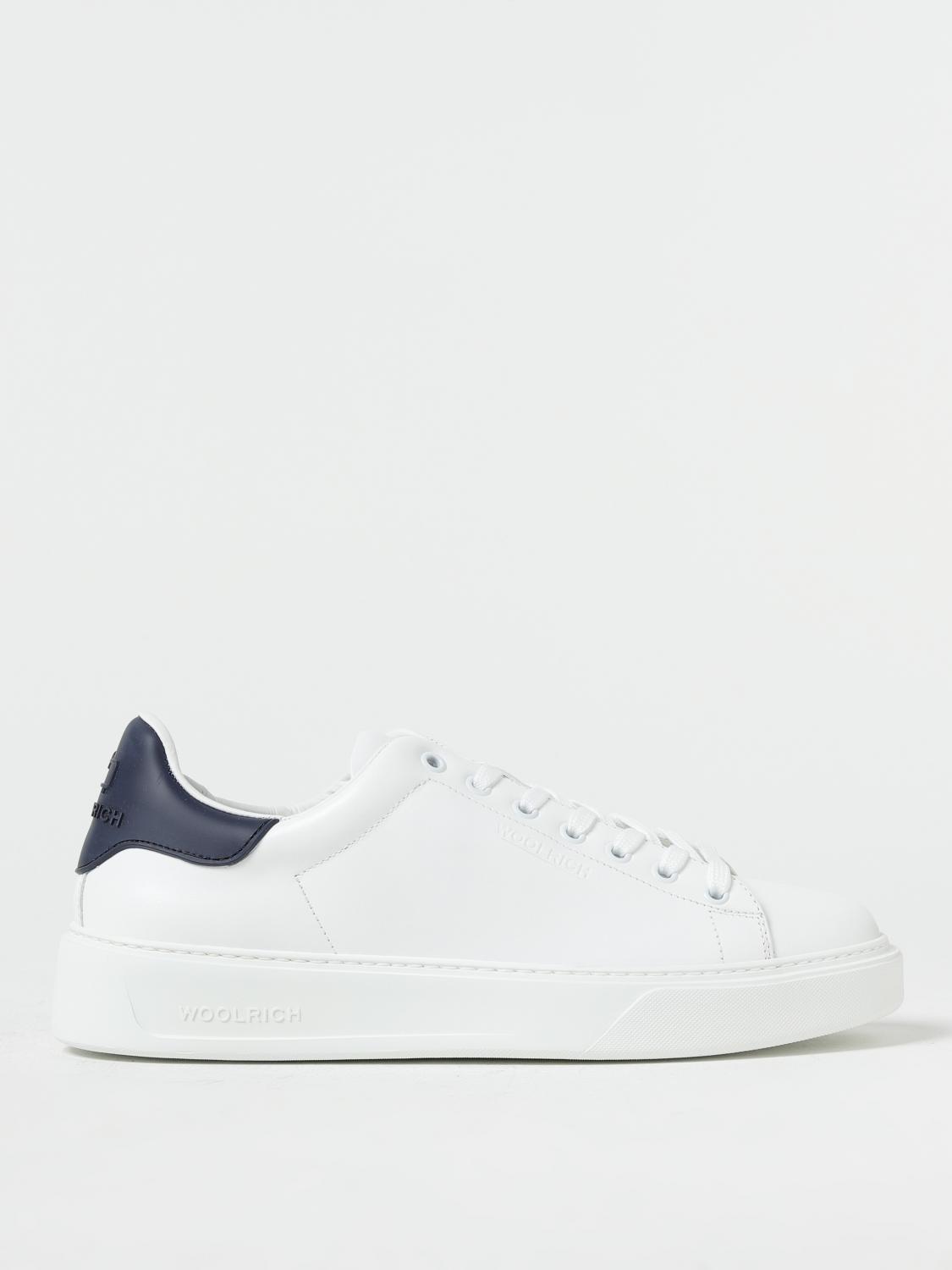 Woolrich Logo-embossed Leather Sneakers In White 1
