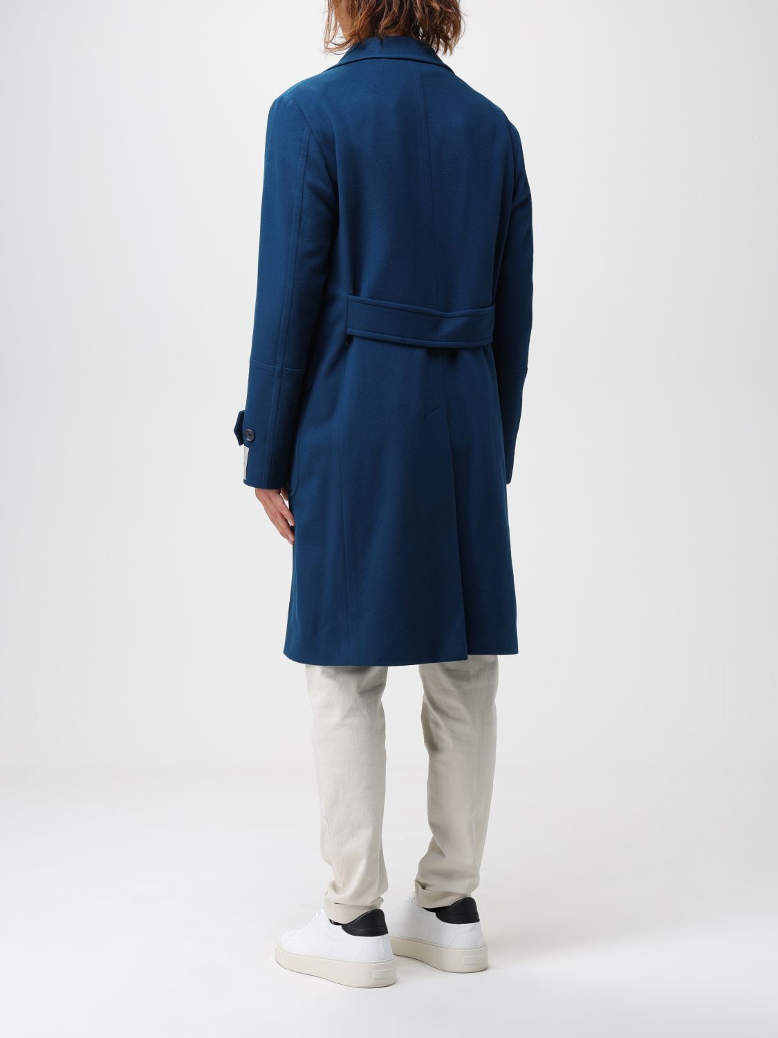 紺色CORNELIANI カシミヤ混キルティングジャケットコート 48 紺色