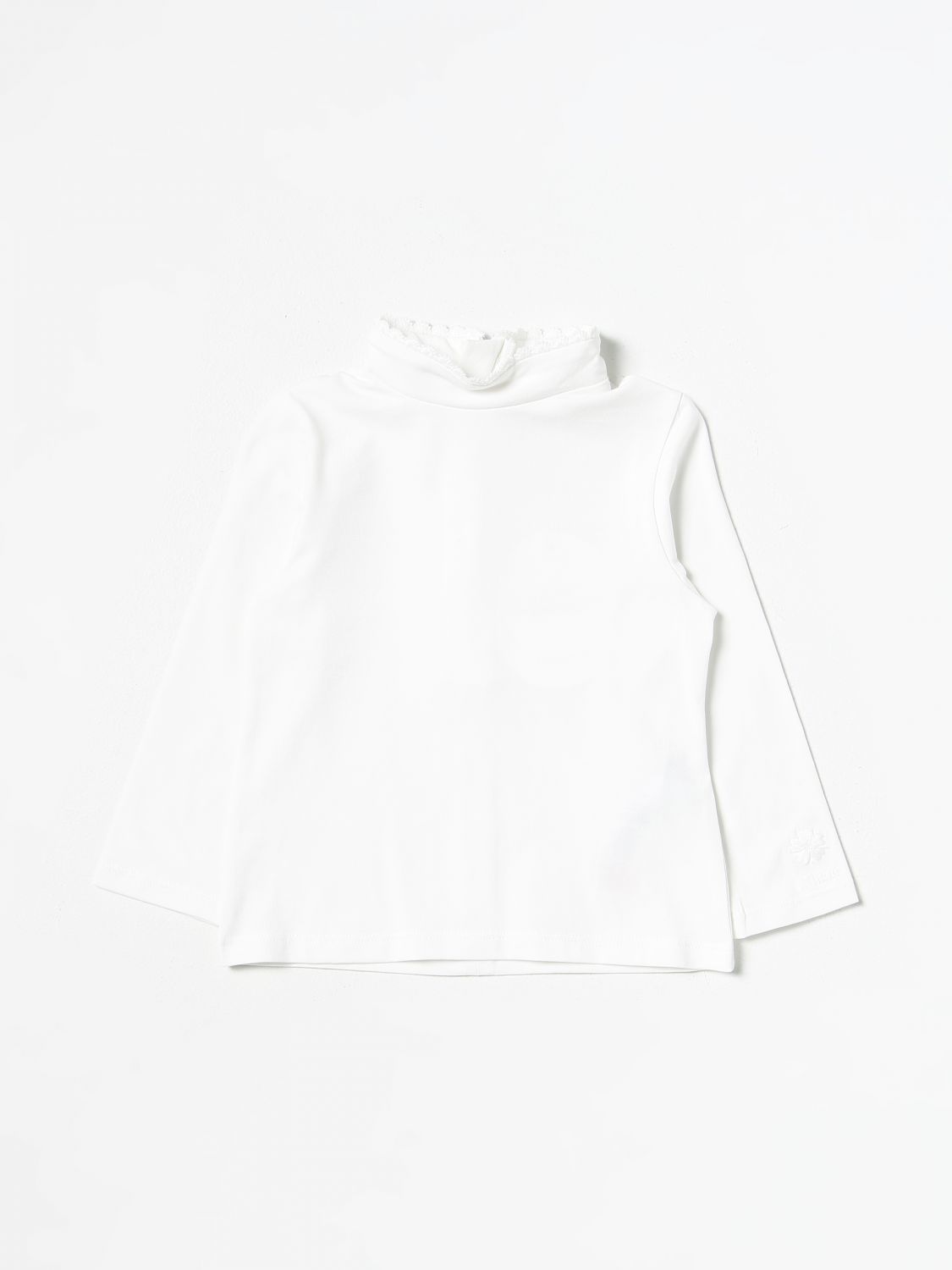 Chloé Kids' Cotton T-shirt With Zip In White