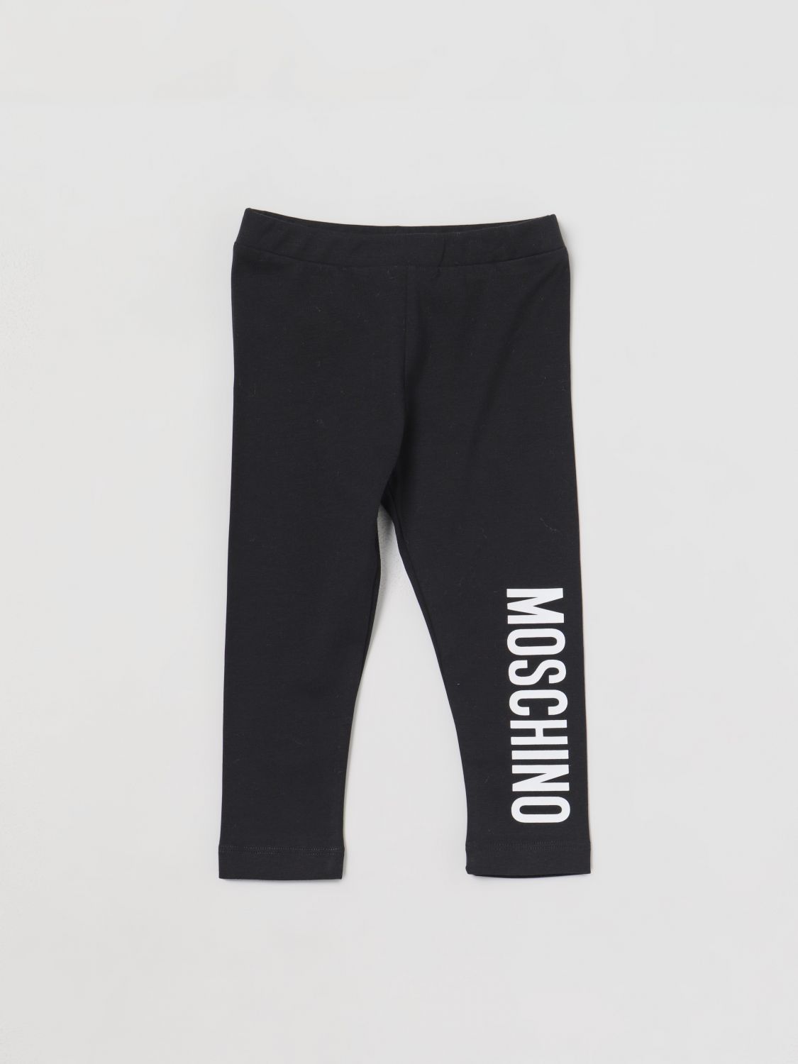 MOSCHINO BABY: leggings in cotton - Black  Moschino Baby pants M3902NLBA11  online at