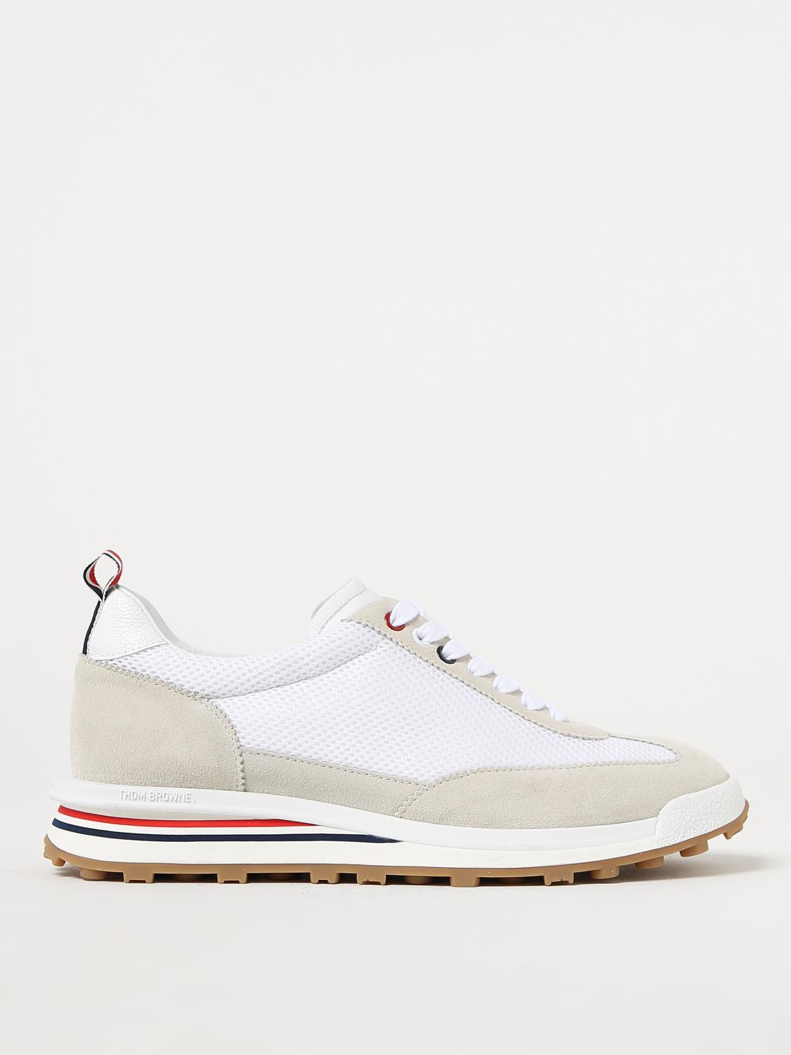 Thom Browne Sneakers In Mesh And Suede In White