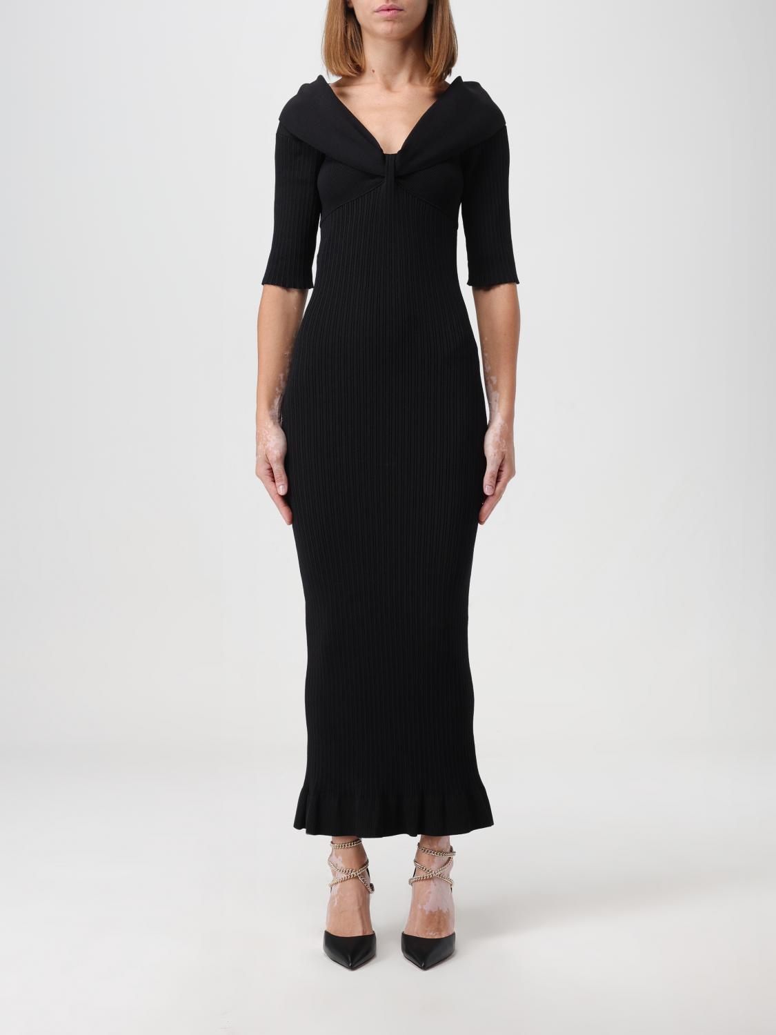Shop Philosophy Di Lorenzo Serafini Dress In Viscose Blend In Black