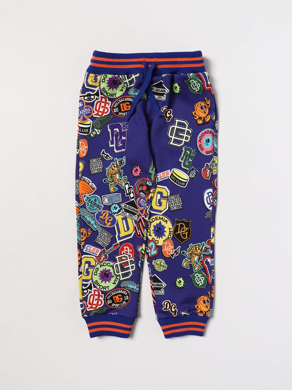 Dolce & Gabbana Kids' Trousers In Cotton In Multicolor