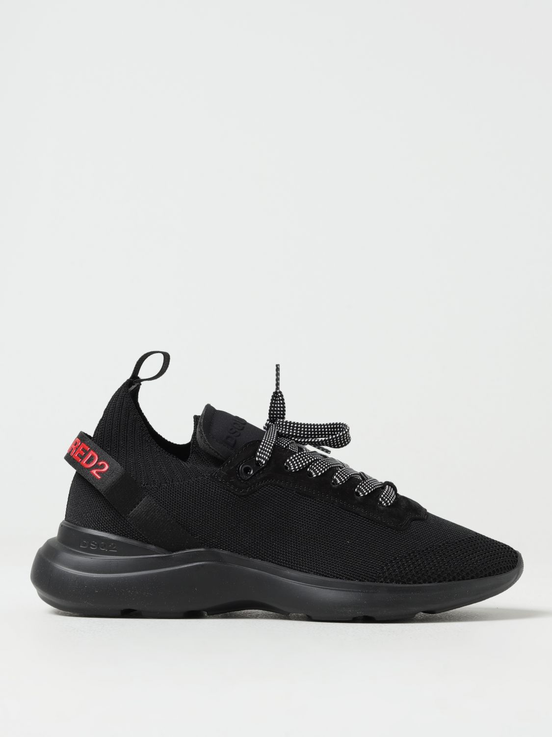 Shop Dsquared2 Fly Sneakers In Stretch Knit In Black 1