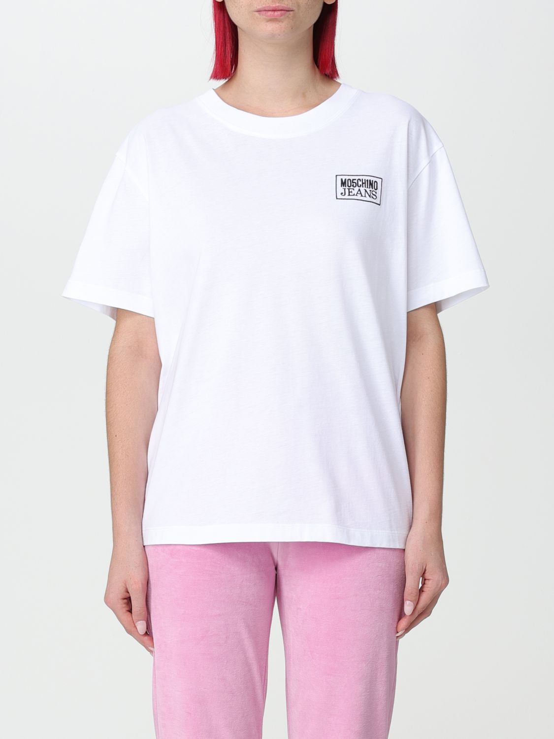 Moschino Jeans T-shirt  Woman Color White In White