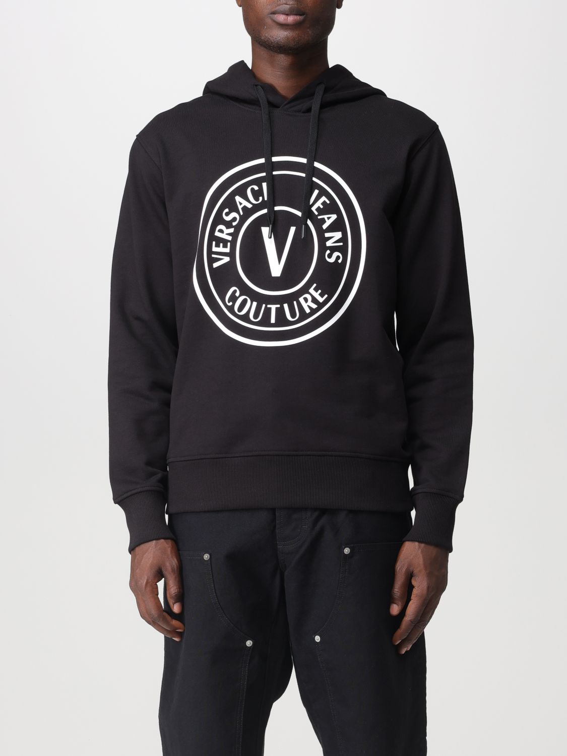 Versace Jeans Couture Men's V-Emblem Pullover Hoodie