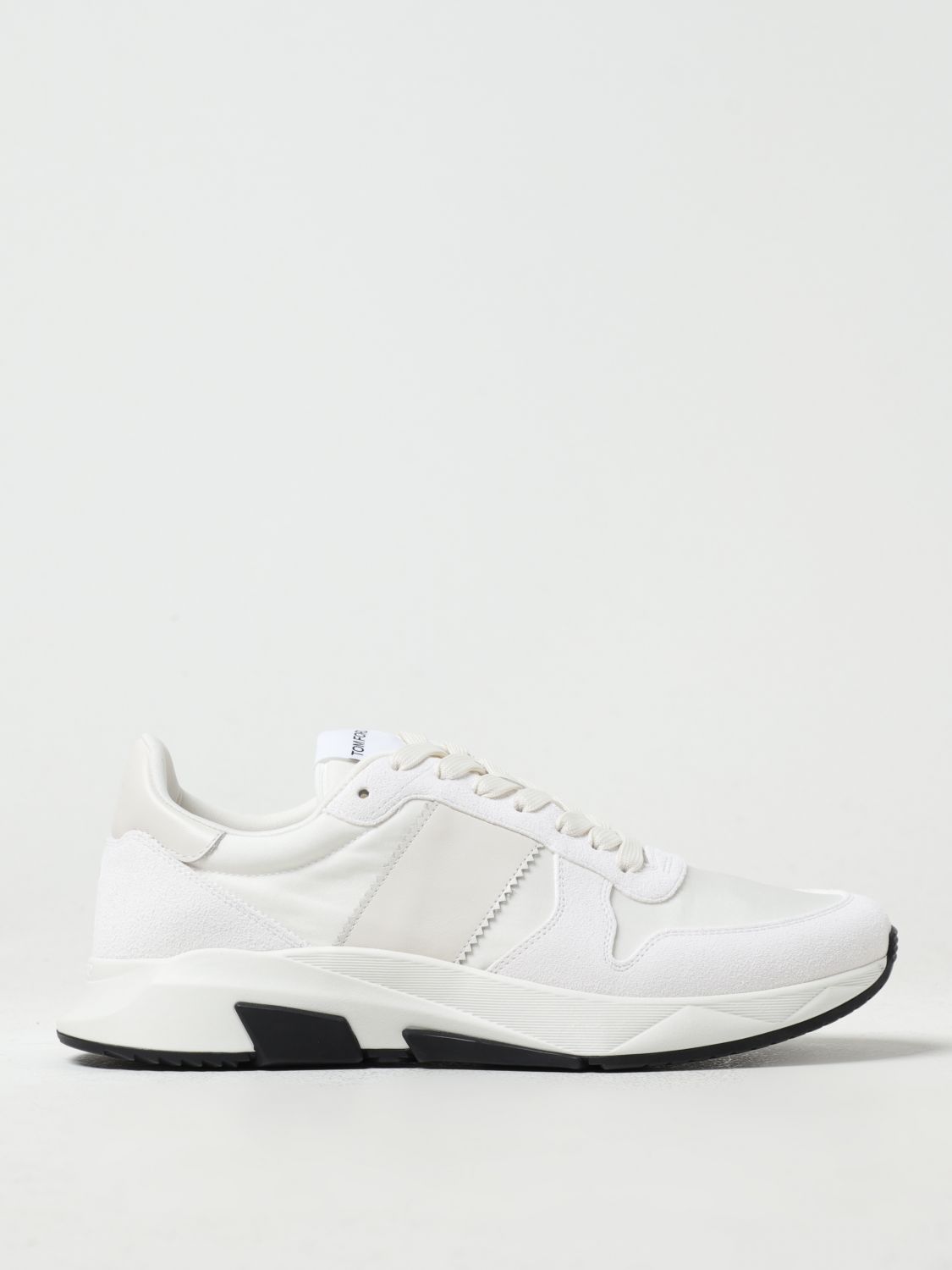 Shop Tom Ford Leather And Nylon Sneakers In White
