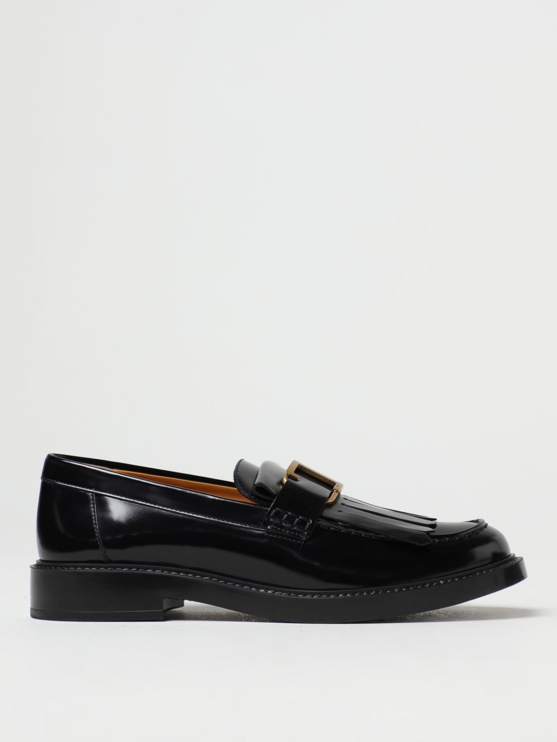 Tod's Moccasins In Brushed Leather With Application In Black