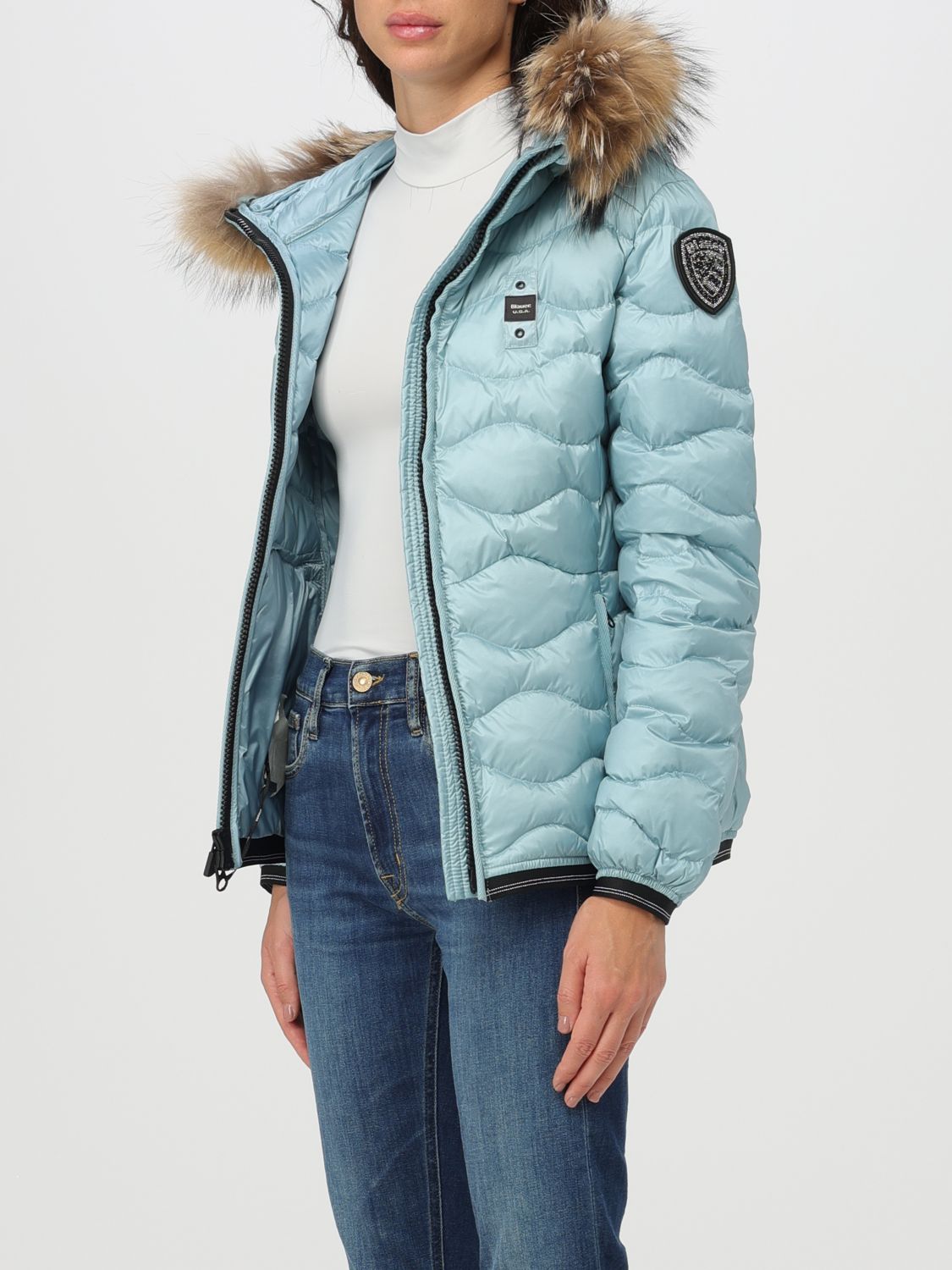 BLAUER GIACCA: Giacca in nylon imbottito, Giacca Blauer donna -  23WBLDC03093006047 Azzurro