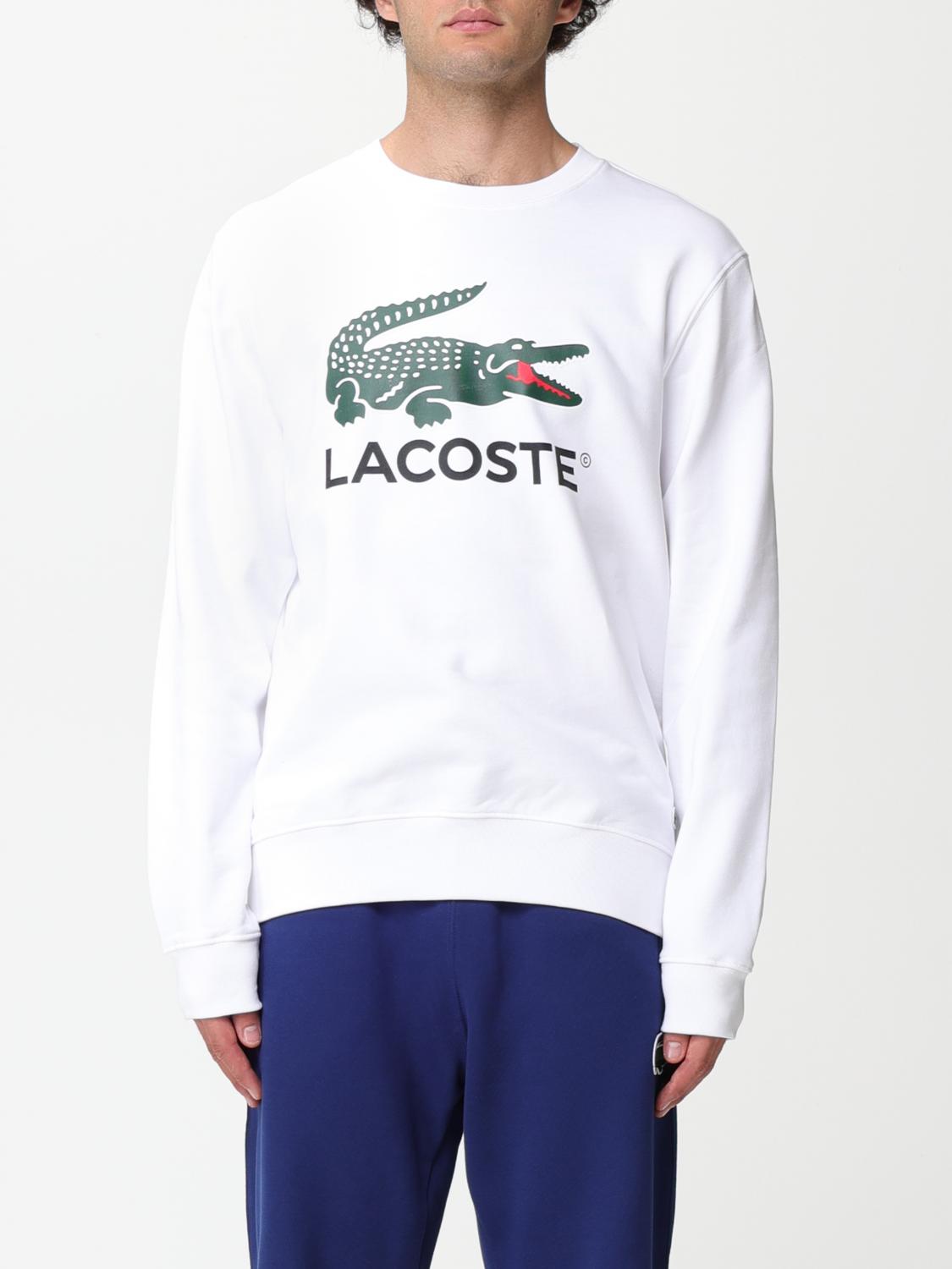 LACOSTE: sweater for man - White | Lacoste sweater SH1281 online at ...