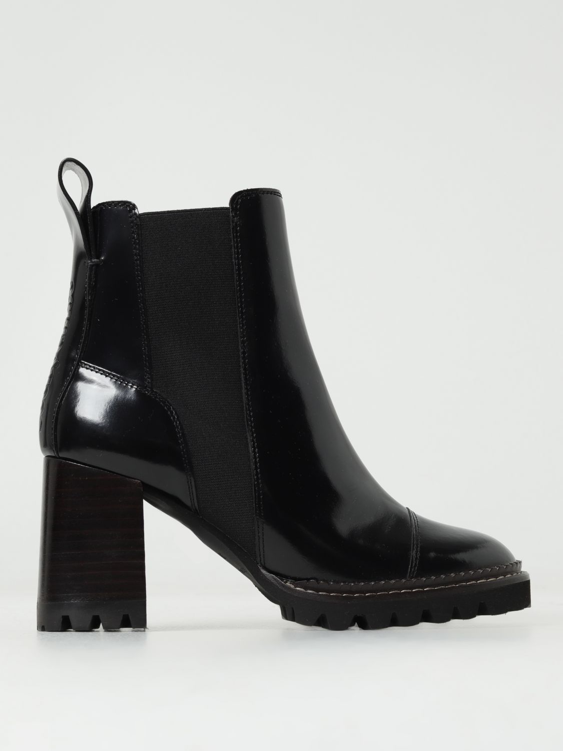 See By Chloé Mallory Ankle Boots In Brushed Leather In Black 1