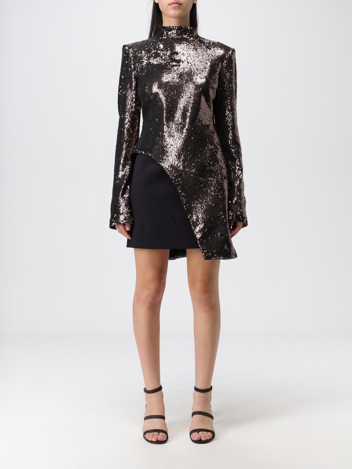 Genny Sequin-embellished Layered Minidress In Grey