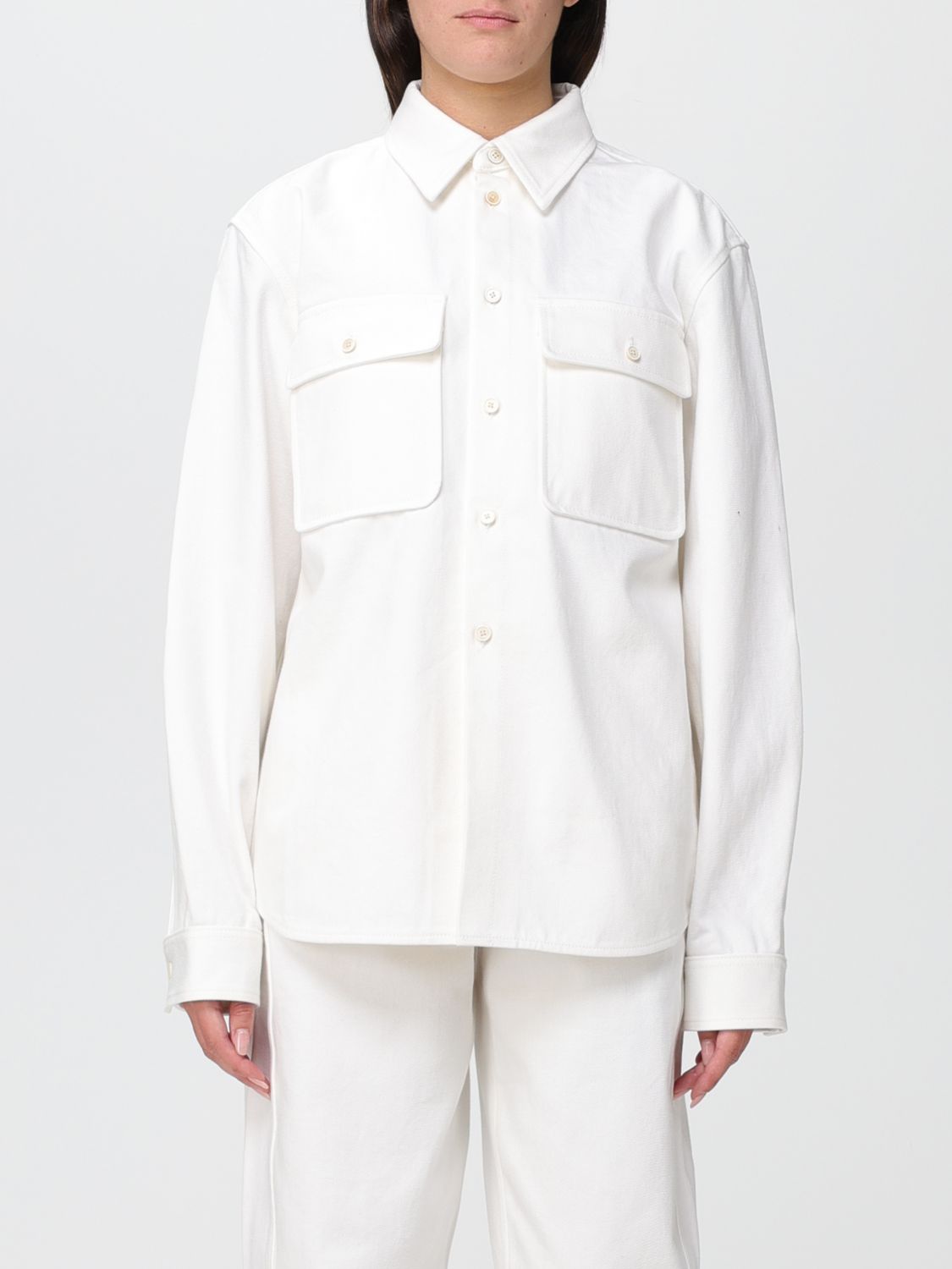 JIL SANDER CAMICIA: Camicia oversize in twill, Camicia Jil Sander donna -  J40DL0109J46544 Bianco