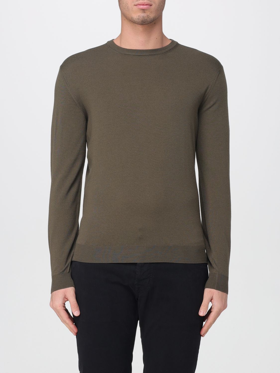 Zanone Sweater  Men Color Forest Green In Brown