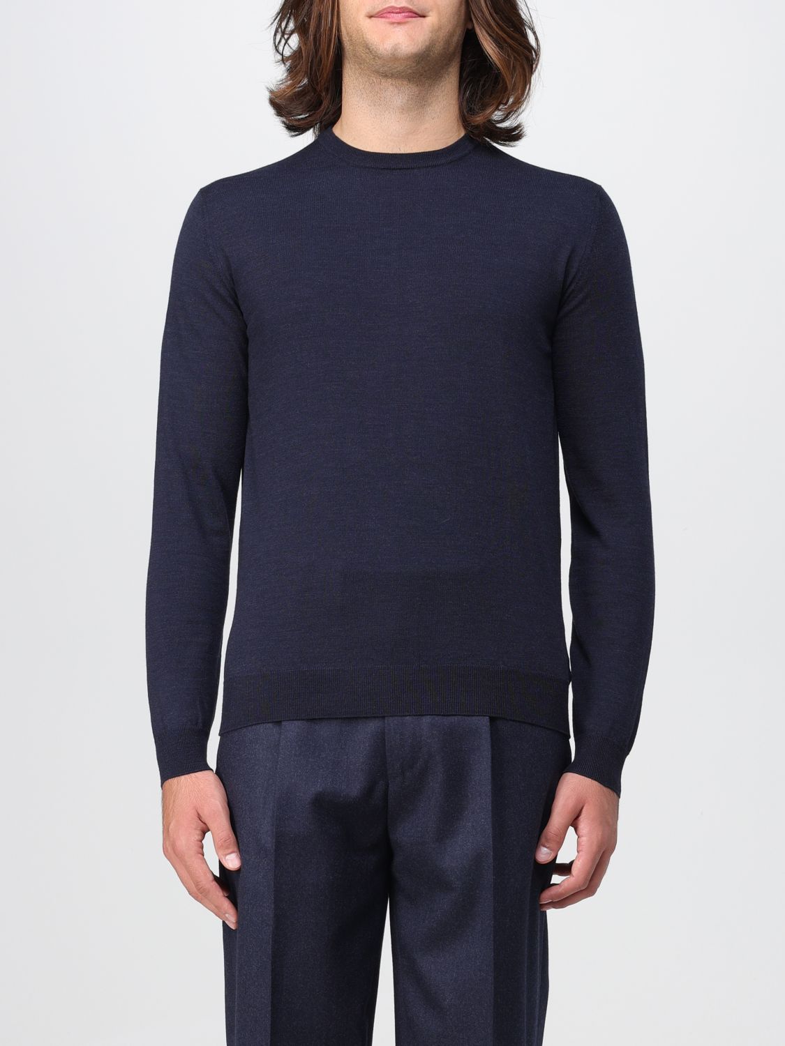 Shop Zanone Sweatshirt  Men Color Blue 1