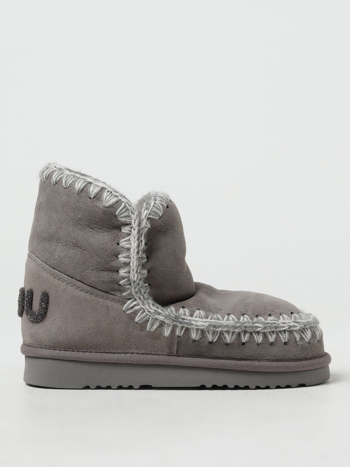 Mou Flat Ankle Boots  Woman In Grey