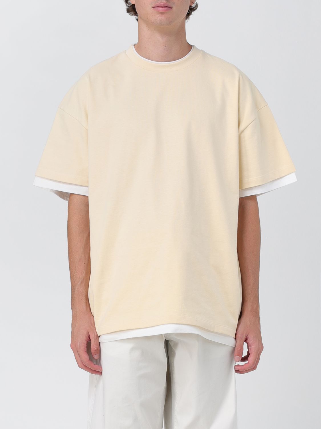 Shop Jil Sander T-shirt  Men Color Cream