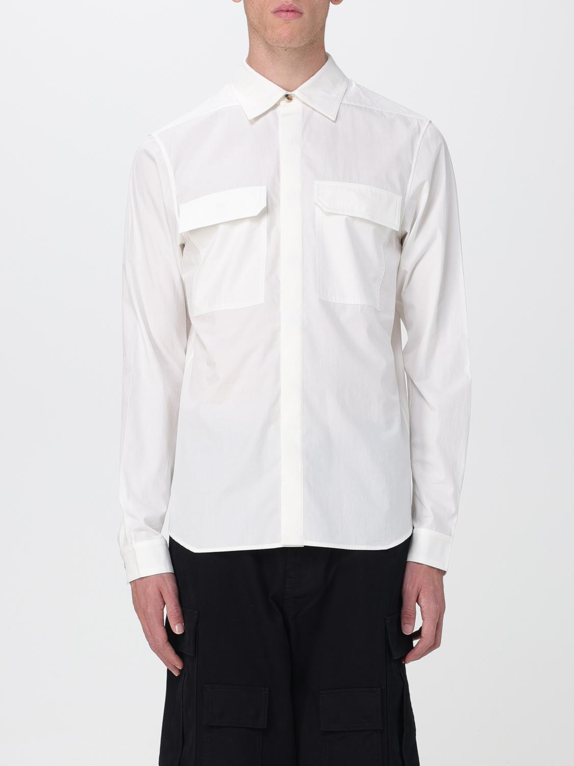 Rick Owens Long-sleeve Cotton Shirt In Milk