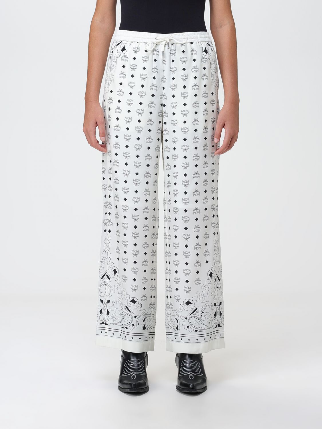 Shop Mcm Pants  Woman Color White