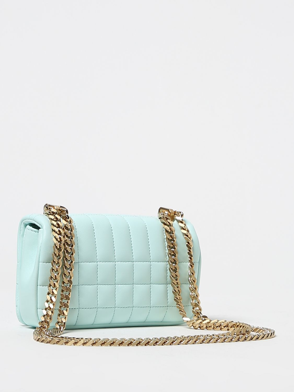 BURBERRY: Lola bag in quilted nappa - Gnawed Blue