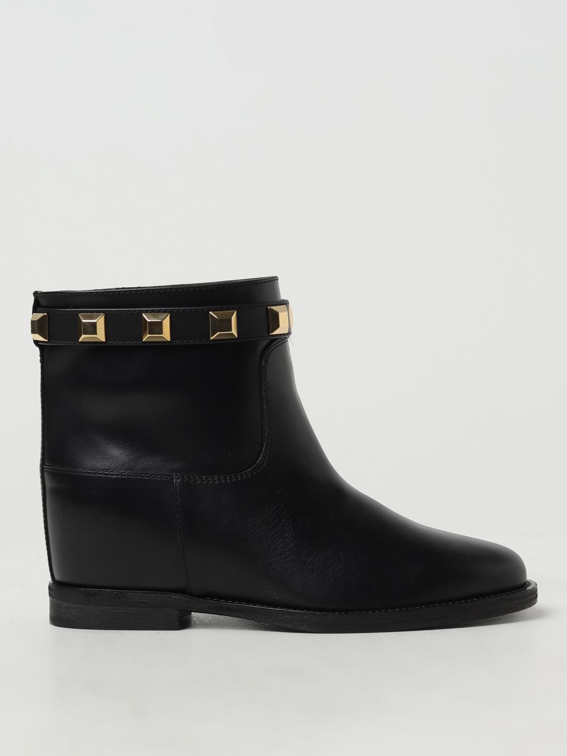 Via Roma 15 Flat Ankle Boots  Woman In Black