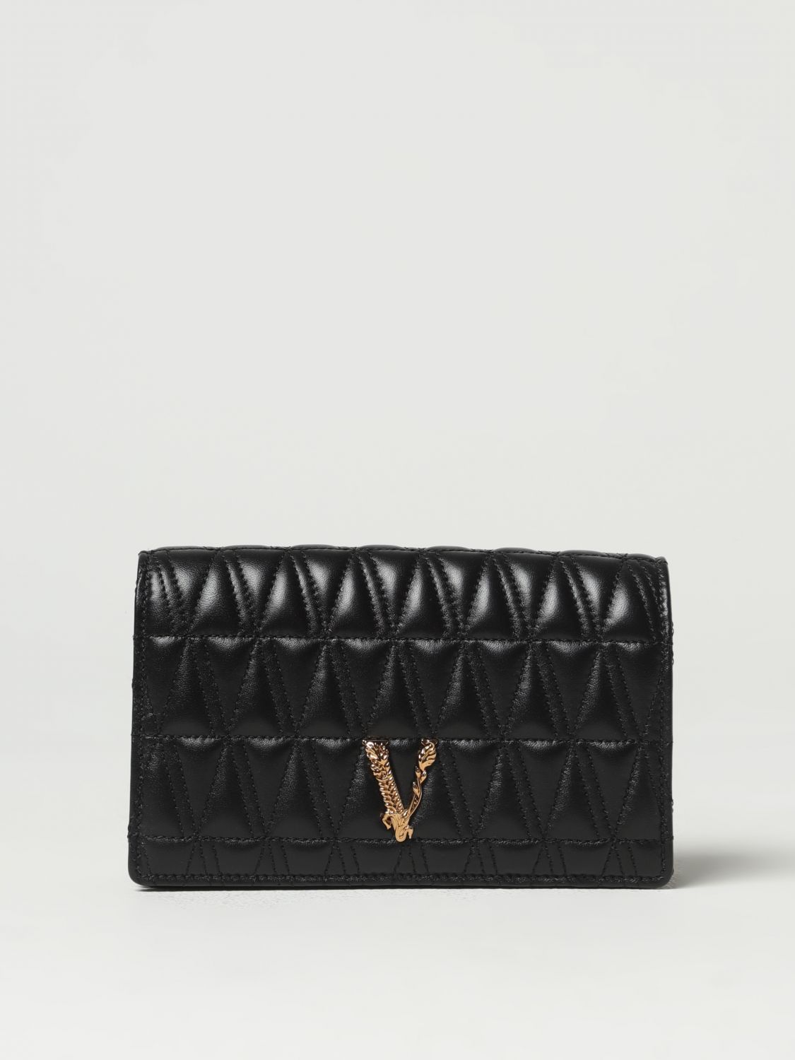 Shop Versace Virtus Quilted Leather Mini Bag