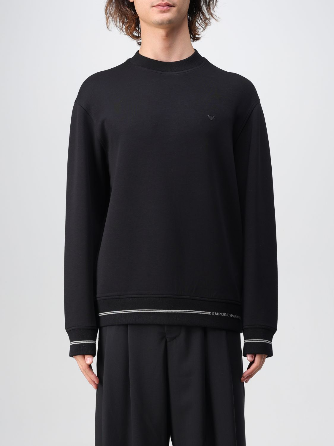 Emporio Armani Sweatshirt In Jersey With Logo In Black 2